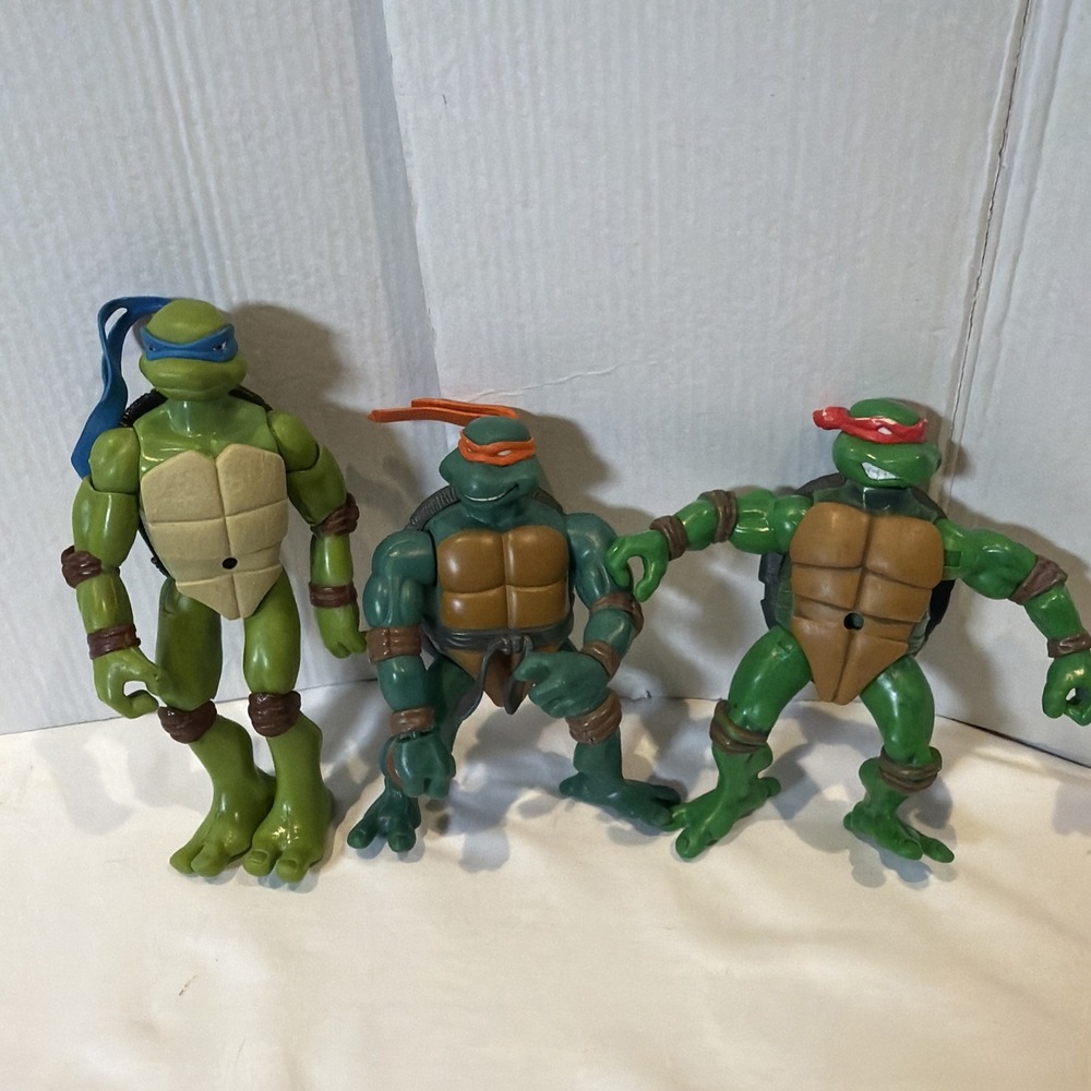 2003 TMNT Teenage Mutant Ninja Turtles Lot 3 Playmates Figures Nickelodeon